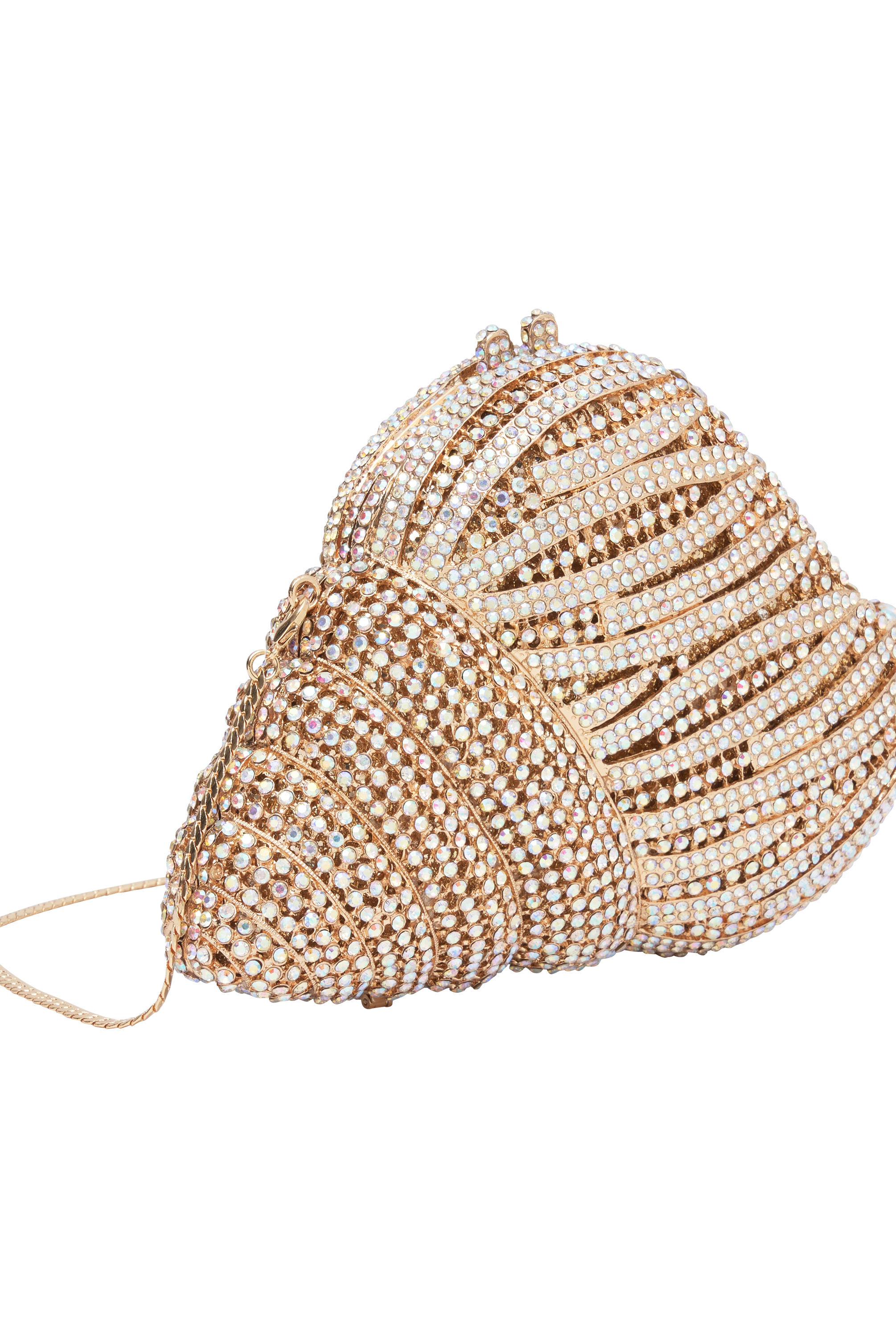 shell diamantie clutch 