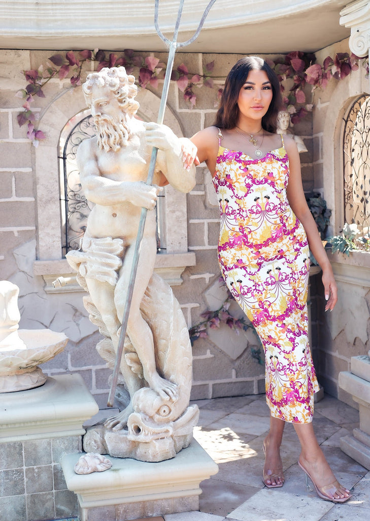 Custom mermaid print slip dress