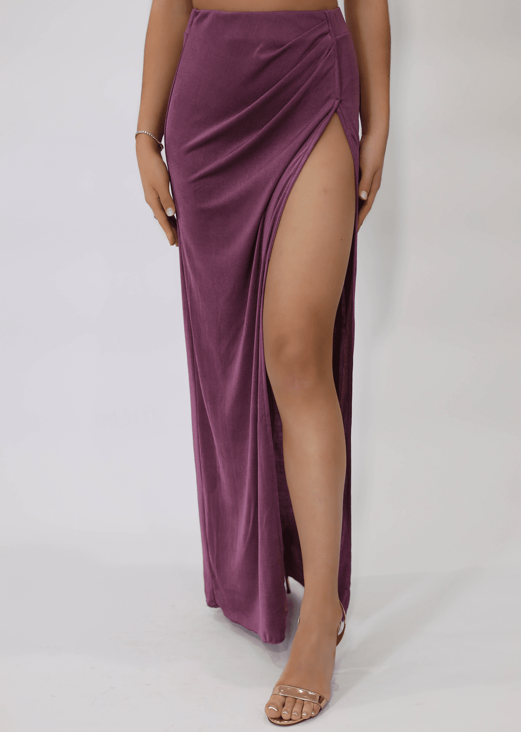 Blanche Maxi High Split Skirt - You Know What- YKW 