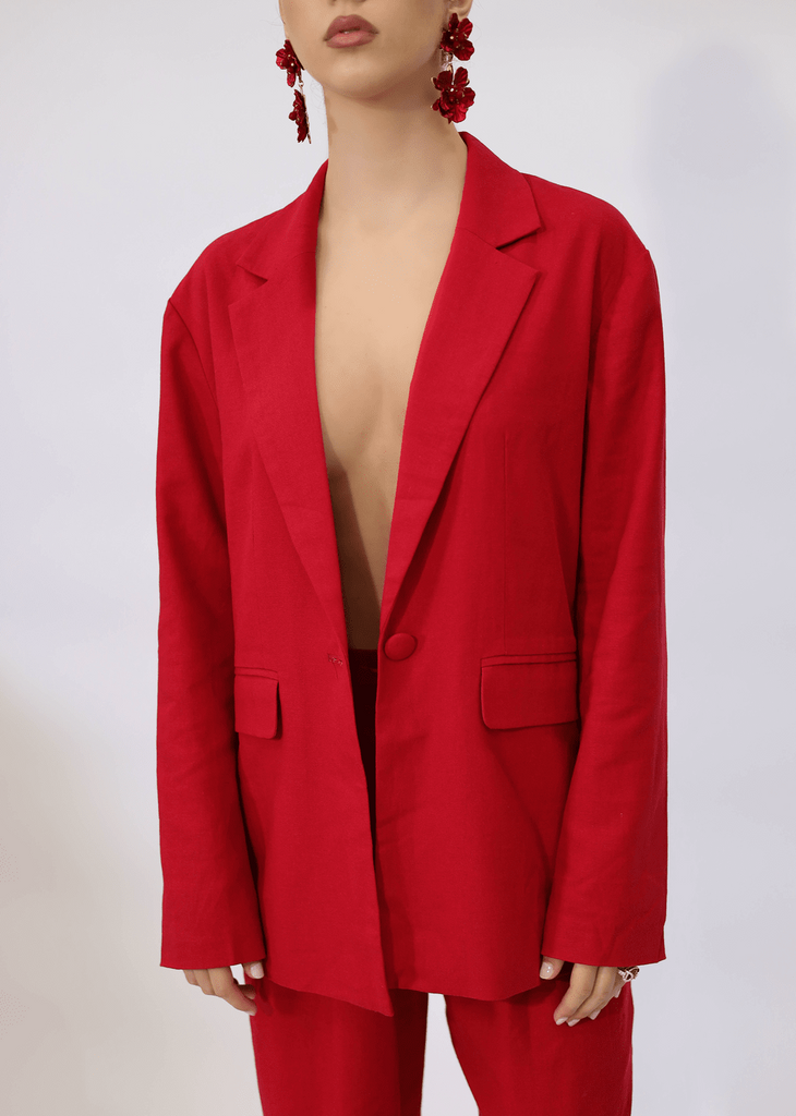 Arabella Oversized Linen Blazer - You Know What- YKW
